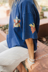 Born To Be A Cowgirl Oversized Shirt Acid Wash