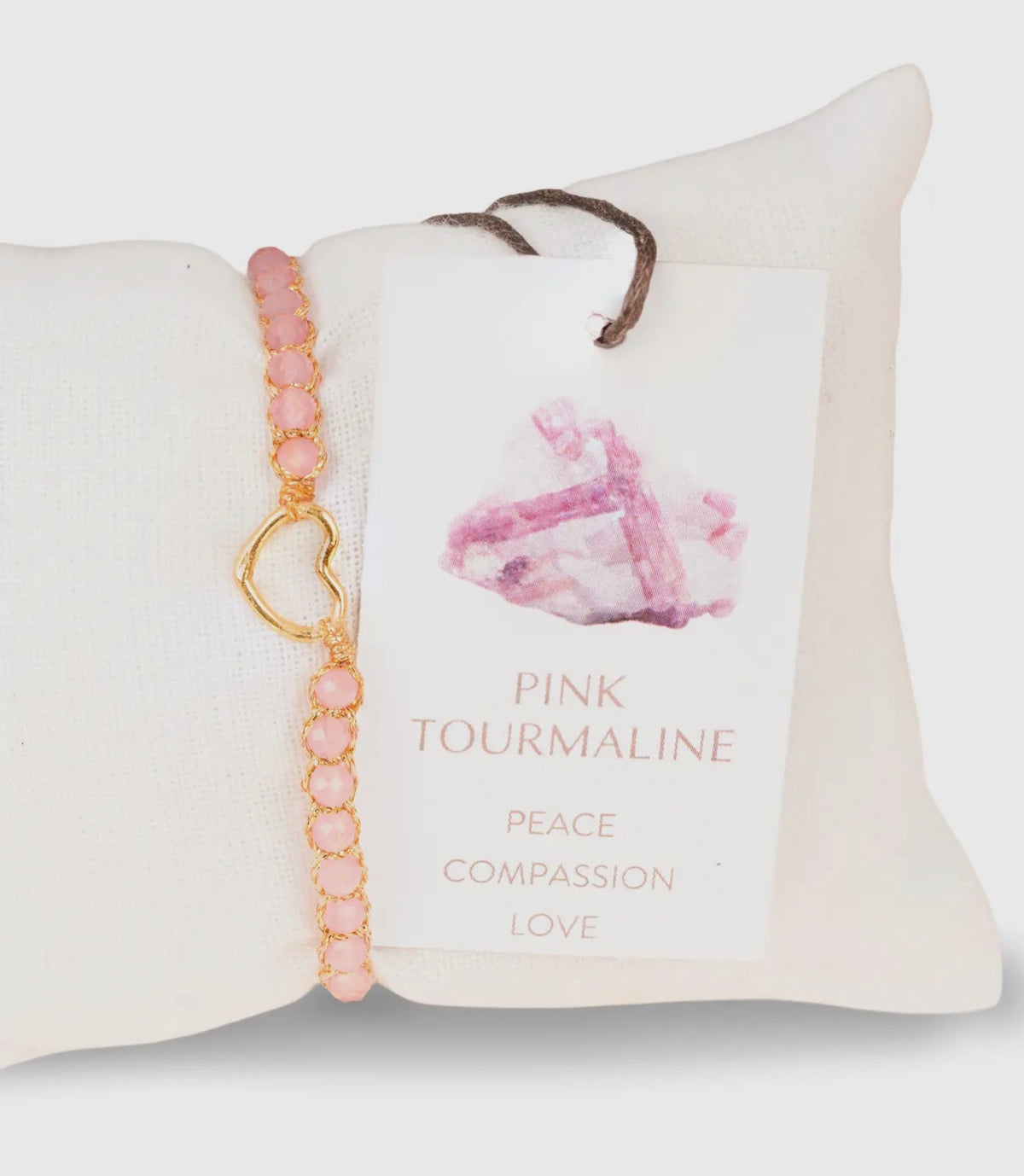 Kids Pink Tourmaline Crystal Bracelet|Gold