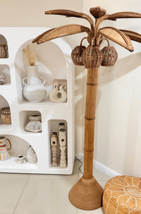 Rattan Palm Floor Lamp