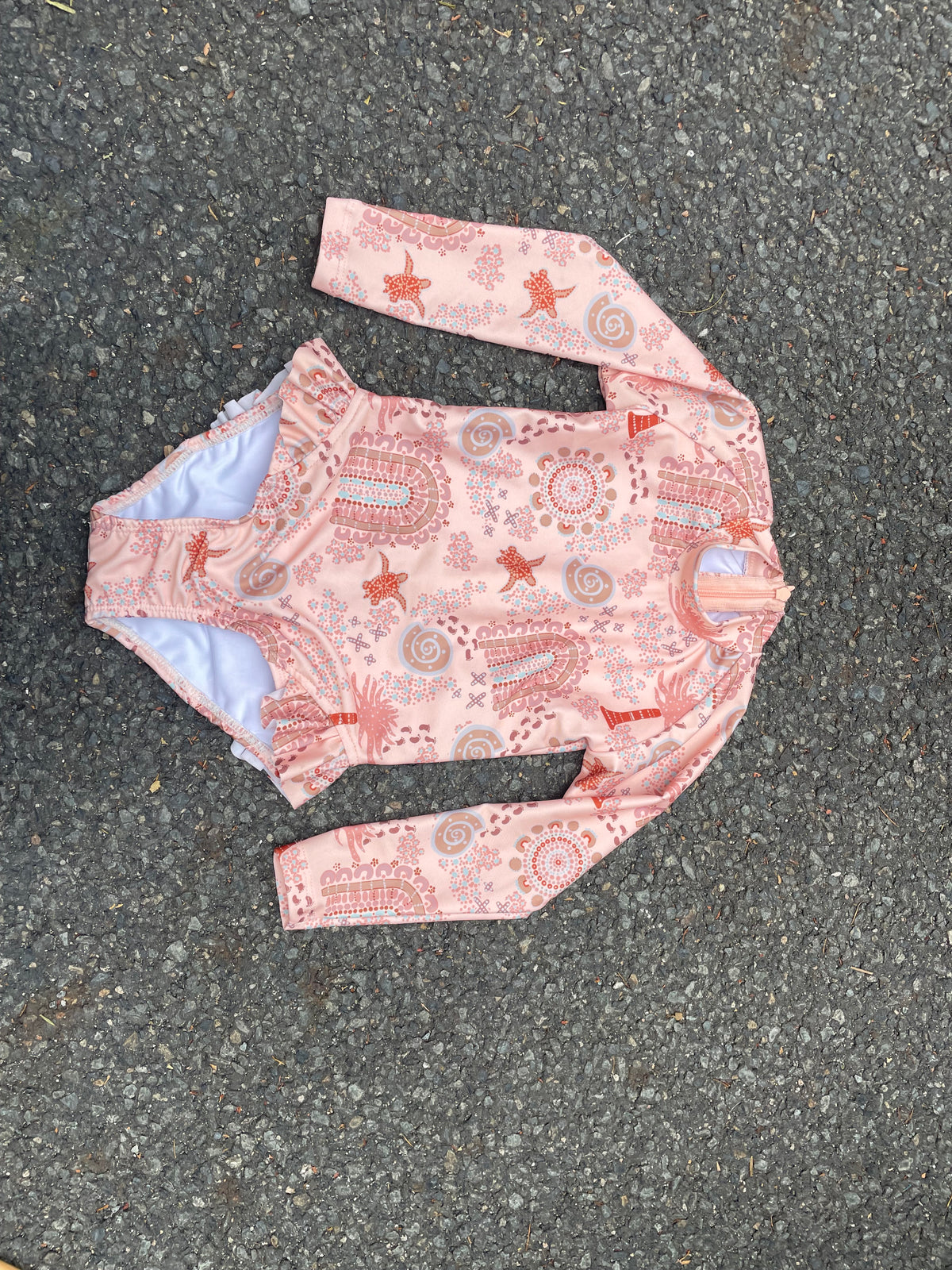 Salty Footprints Kids Swimwear - Long-sleeve Peach