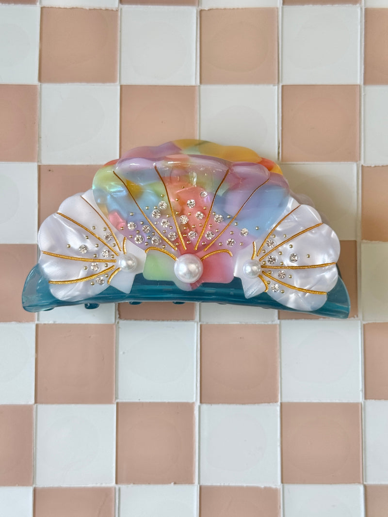 Hair Clip Claw Pearl Clam