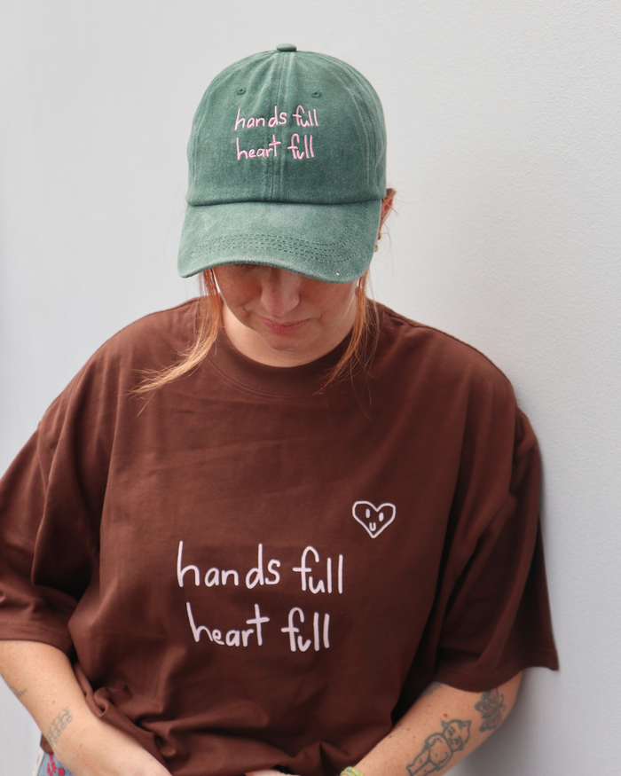 Heart Full Adults Cap: Watermelon w/ Lilac Design