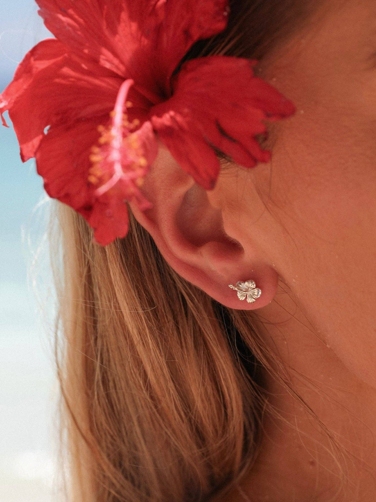 Hibiscus Studs Sterling Silver