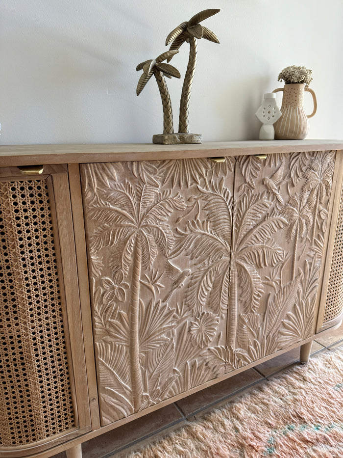 Buffet Les Palmas Carved Rattan & Wood