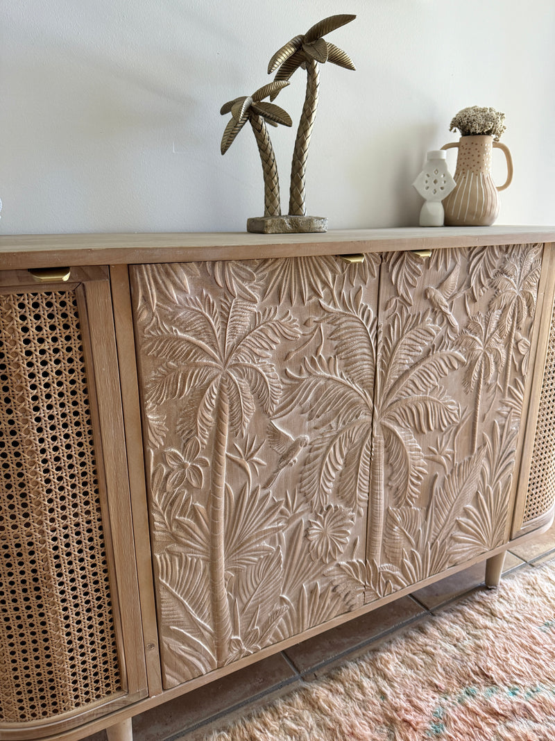 Buffet Les Palmas Carved Rattan & Wood