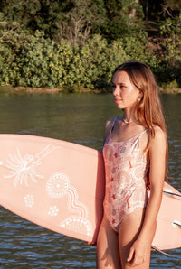 Salty Footprints Teens Swimwear - One Piece Peach