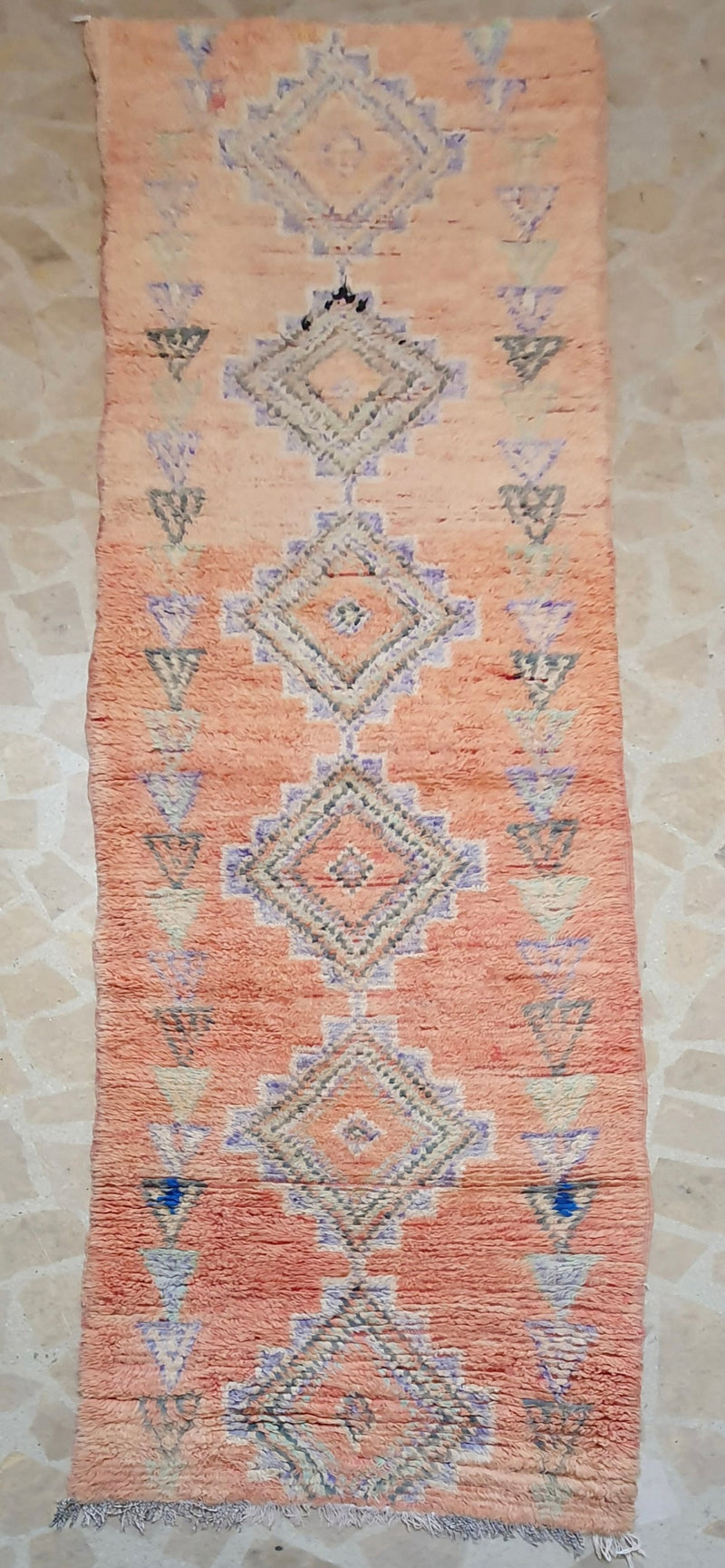 Moroccan Vintage Rug Runner  "Azteaka” 360 x 97
