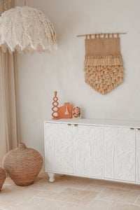Sideboard large Carved Les Palmas  - Milk White