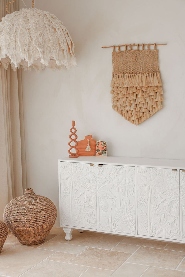 Sideboard large Carved Les Palmas  - Milk White