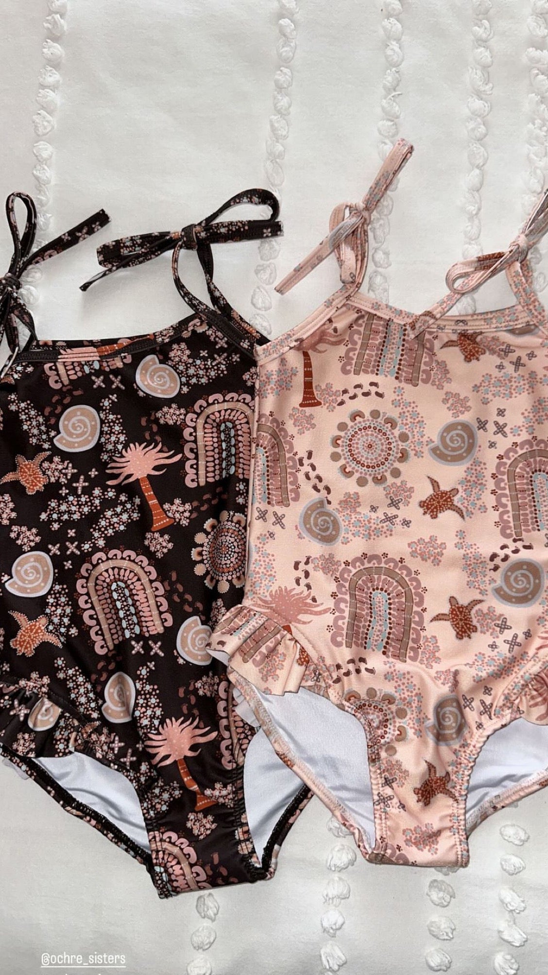 Salty Footprints Kids Swimwear -Tie Up Chocolate