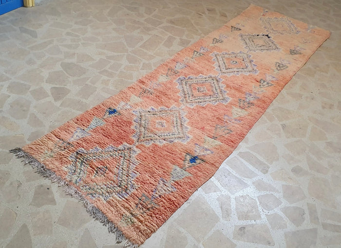 Moroccan Vintage Rug Runner  "Azteaka” 360 x 97