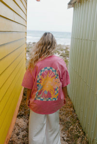 Le Soleil Oversized Shirt Acid Wash Pink
