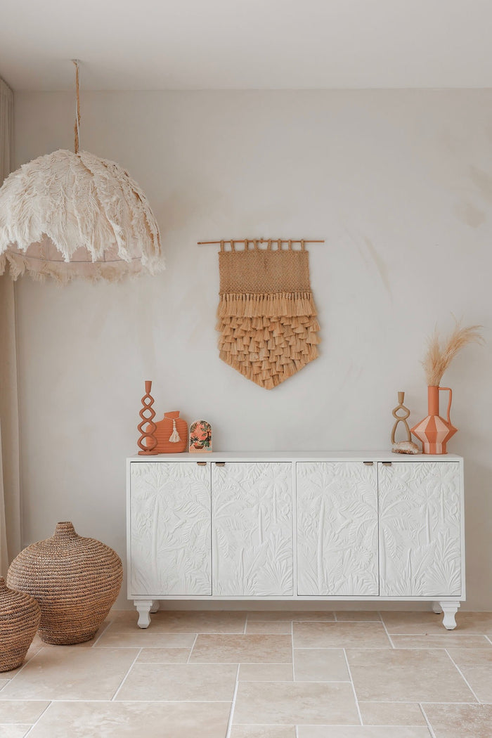 Sideboard large Carved Les Palmas  - Milk White