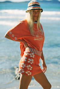 Knitted Hibiscus Skort Red
