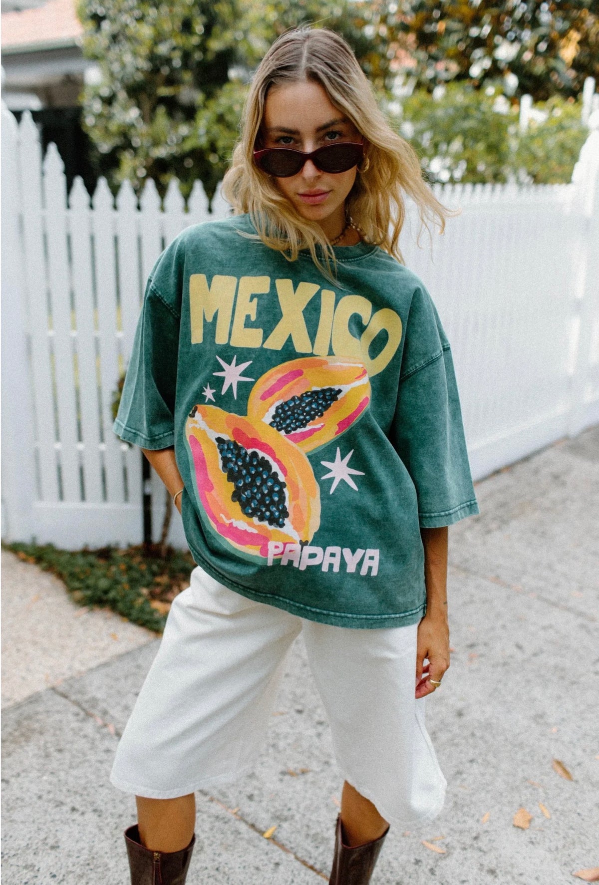Mexico Papaya Boxy Tee Shirt