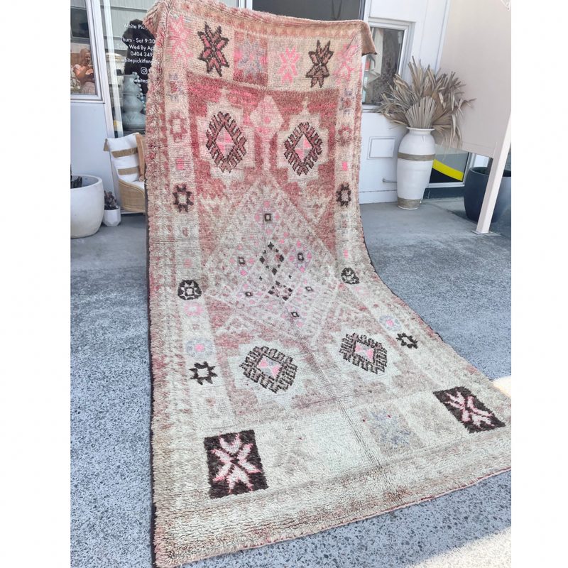 Moroccan Vintage Rug “Tigerlily” 383 x 175