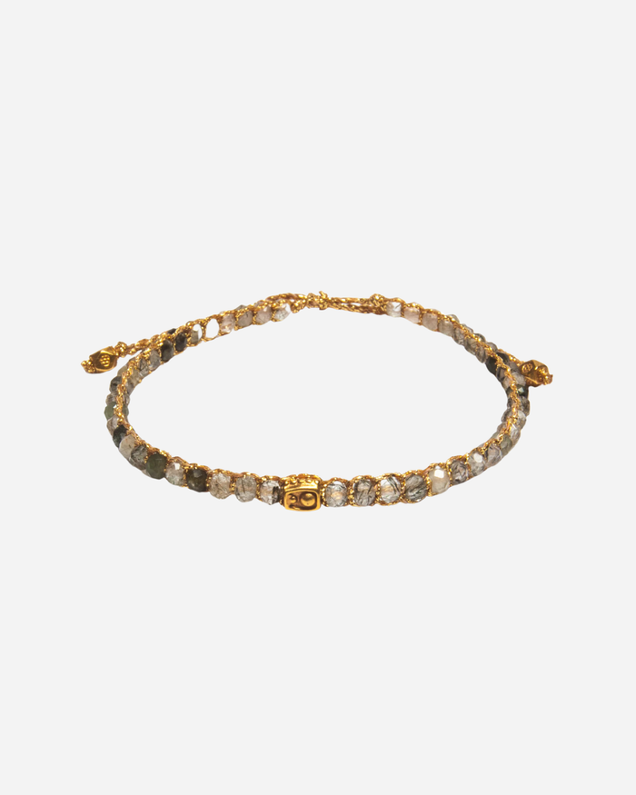 Black Rutilated Quartz Crystal Bracelet | Gold: 18K Gold
