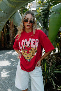 Lover Oversized Shirt Acid Wash Red