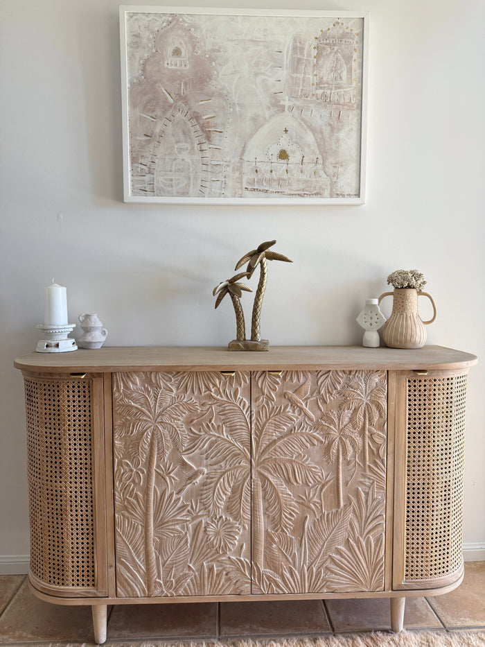 Buffet Les Palmas Carved Rattan & Wood