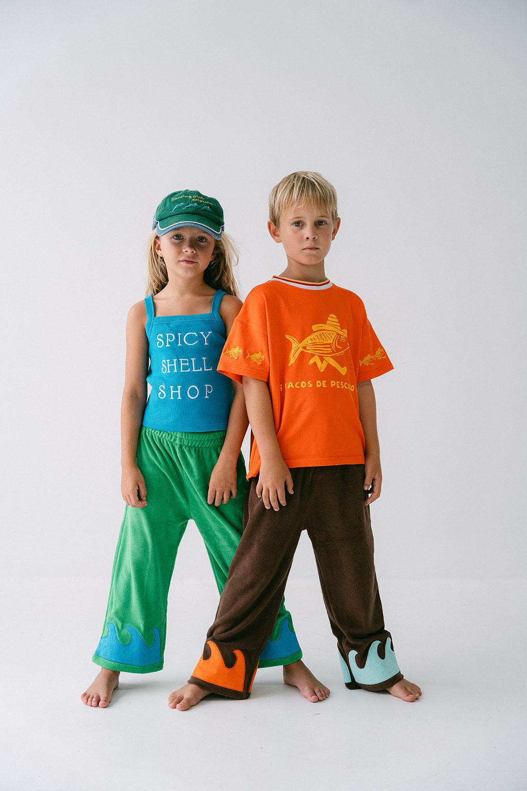 Spicy Dugong Kids Wavy Terry Pants Brown