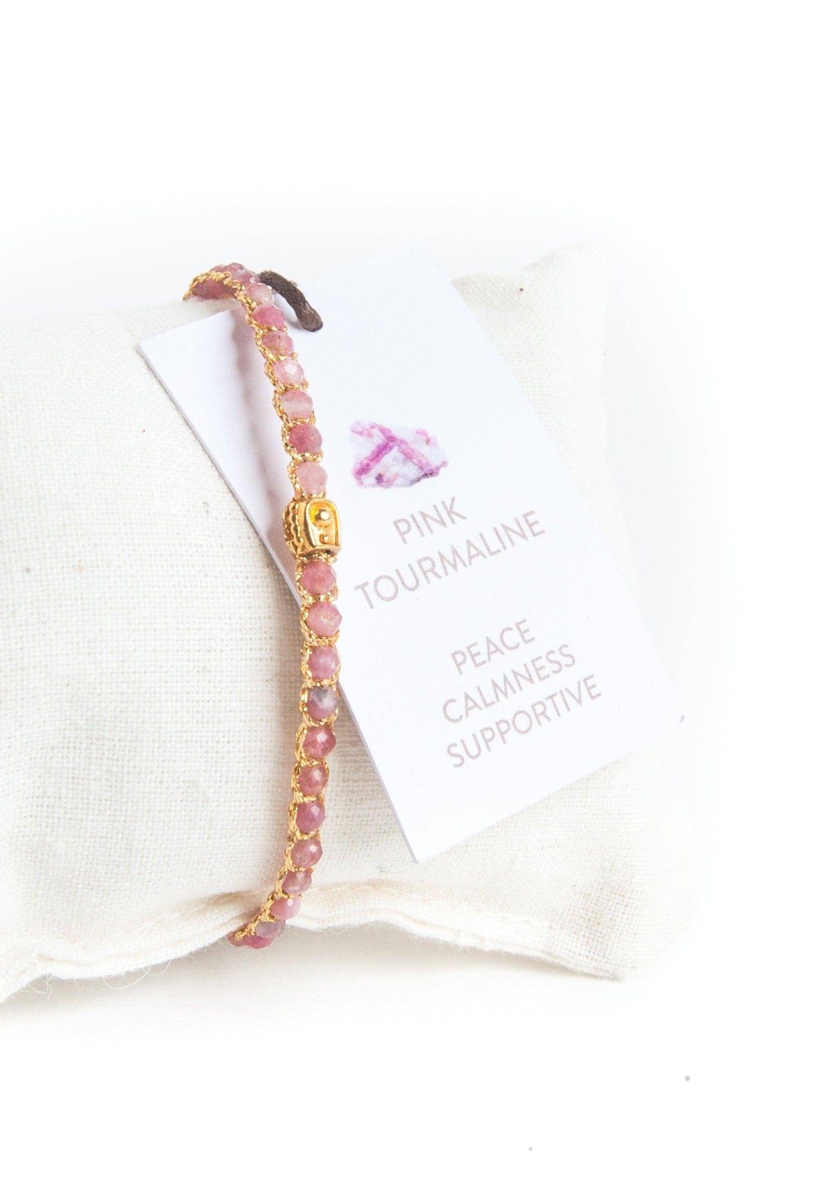 Pink Tourmaline Crystal Bracelet | Gold: 18K Gold