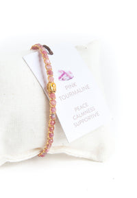 Pink Tourmaline Crystal Bracelet | Gold: 18K Gold