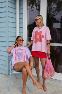 Amy Gibbs Bow & Heart Oversized Graphic Tee Shirt