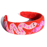 Beaded Headband Snake Pink