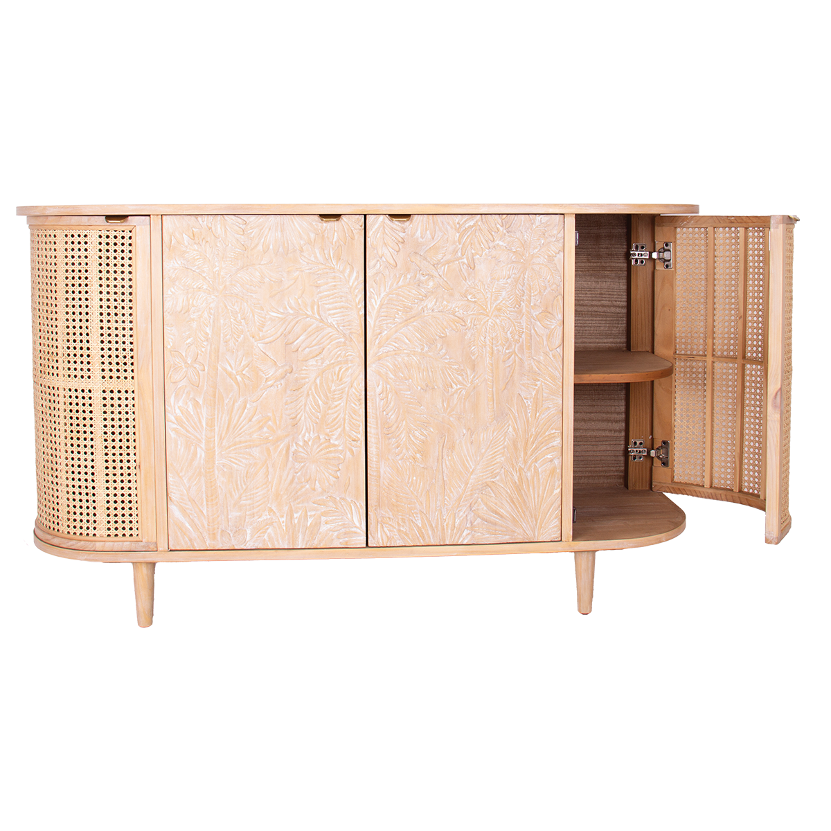 Buffet Les Palmas Carved Rattan & Wood