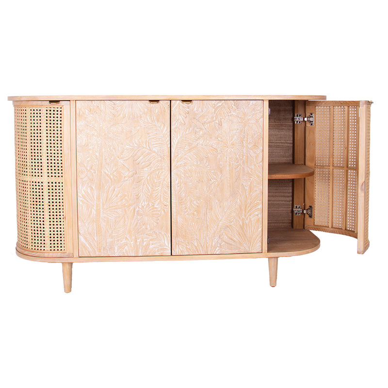 Buffet Les Palmas Carved Rattan & Wood