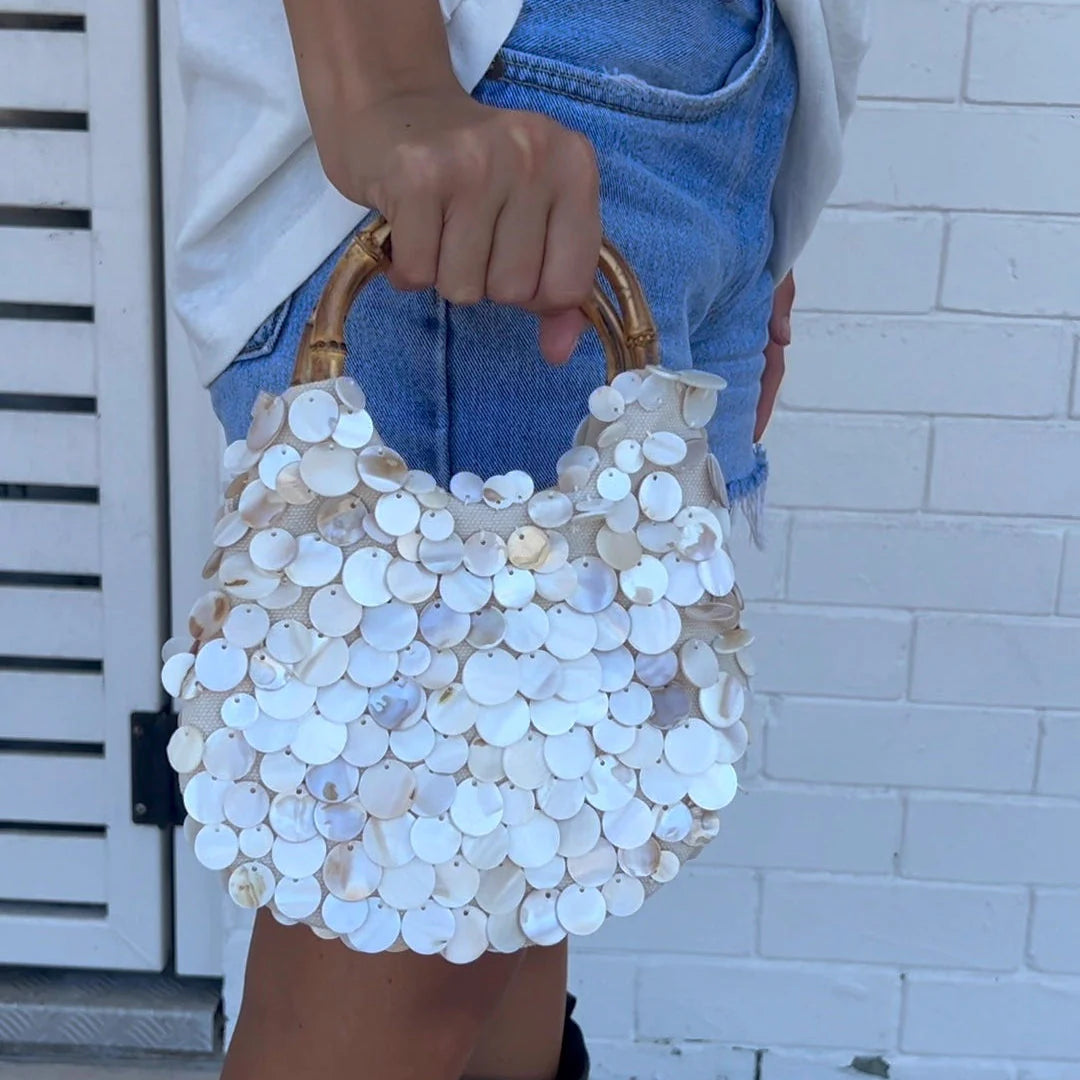 The Amalfi Pearl Bamboo Bag