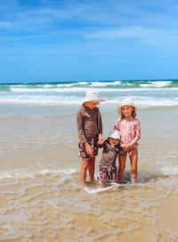 Salty Footprints Kids Swimwear - Long-sleeve Peach