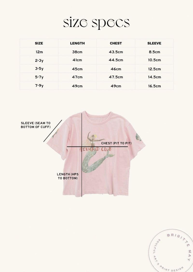 Mermaid Club Boxy Tee - Kids Pink