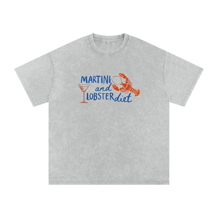 Martini and Lobster Diet Oversized Shirt Acid Grey
