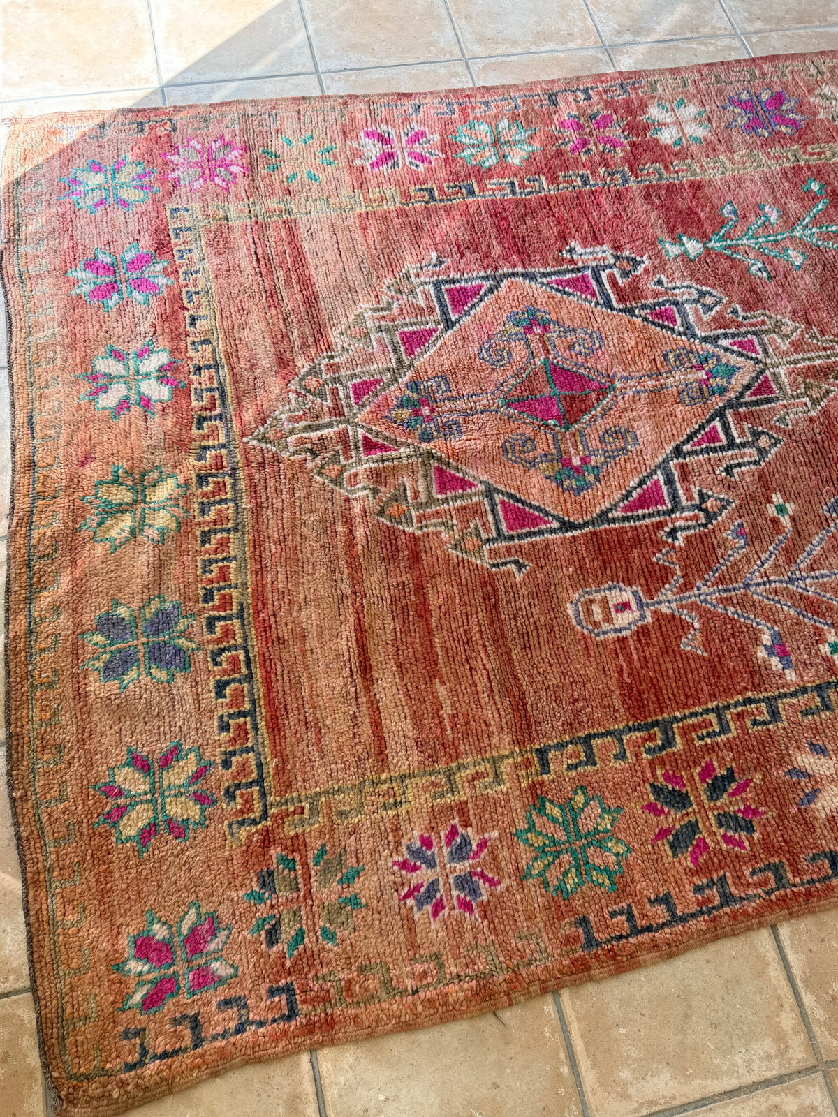 Moroccan Vintage Rug “Daisy” 382 x 191