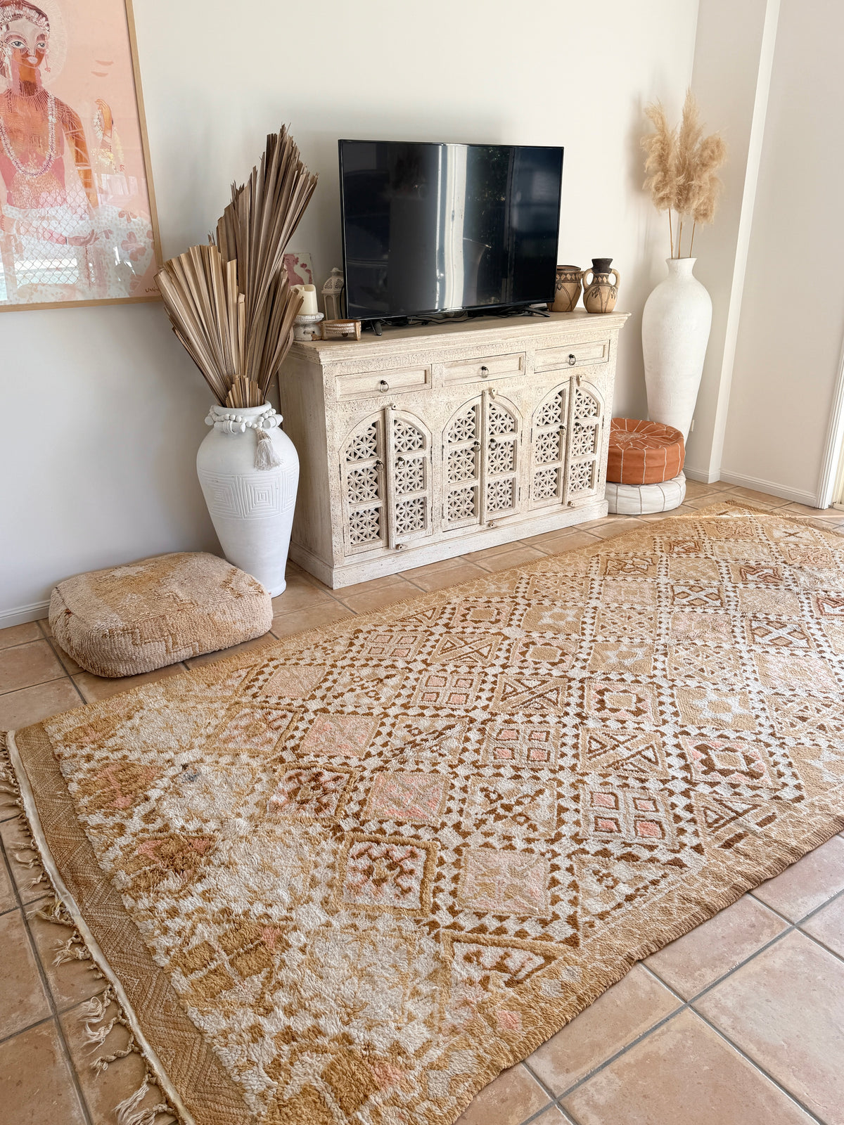 Moroccan Vintage Rug “Indigo” 350 x 187