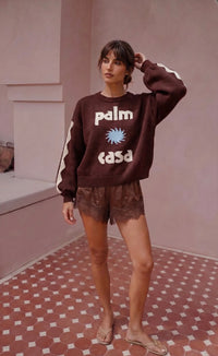 Knit Sweater - Palm Casa Brown
