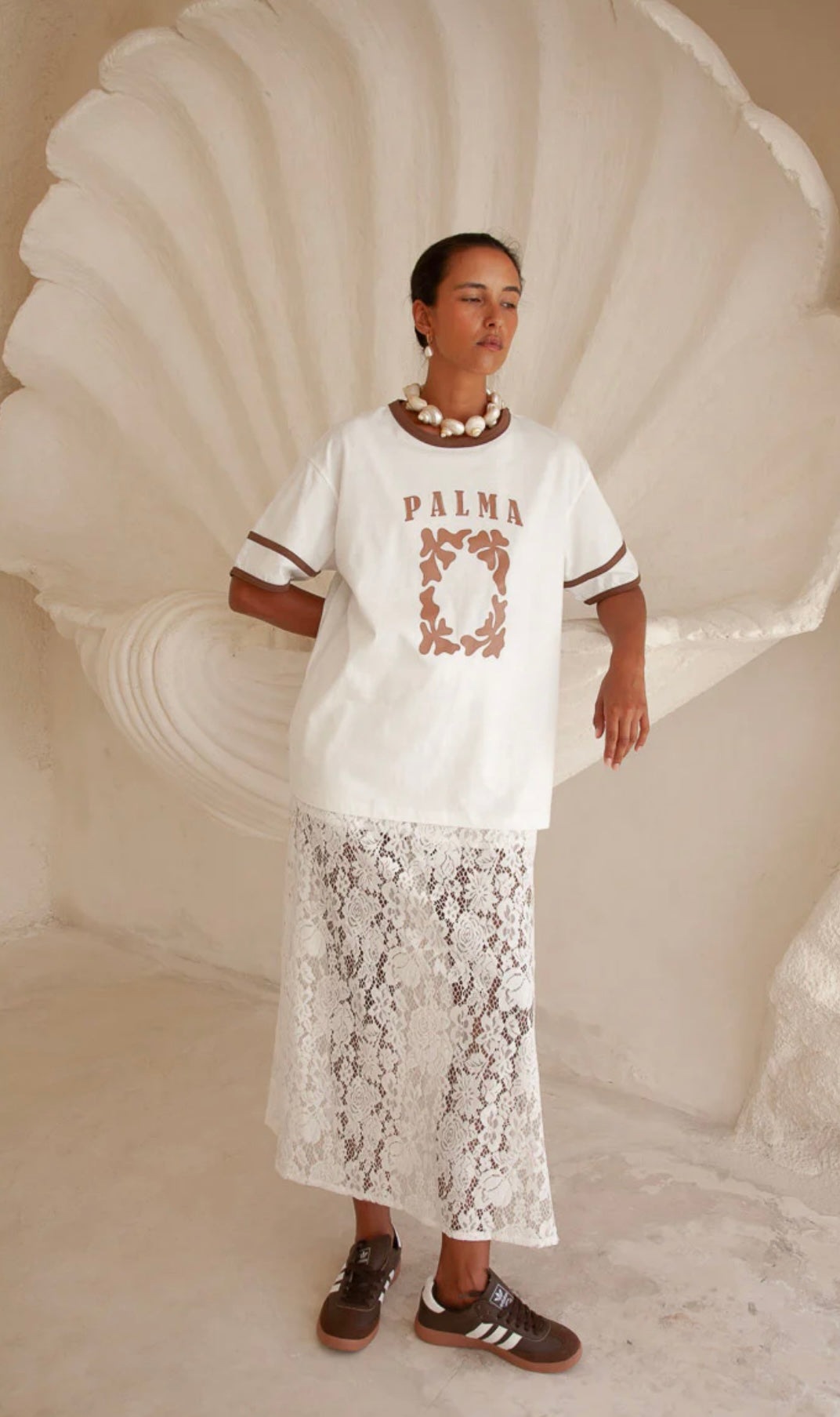 Palma Garden Oversized Tee Brown