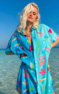 Hibiscus Dream Shirt Dress