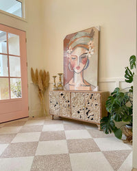 Sideboard Large Carved Dahlia Sand