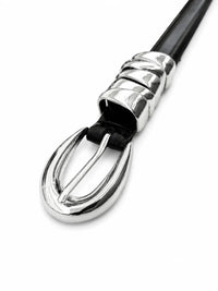 Molten Silver Loop Leather Belt
