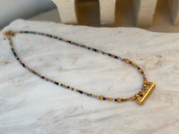 Tourmaline Taweez Necklace Gold Plated Brass Amulet