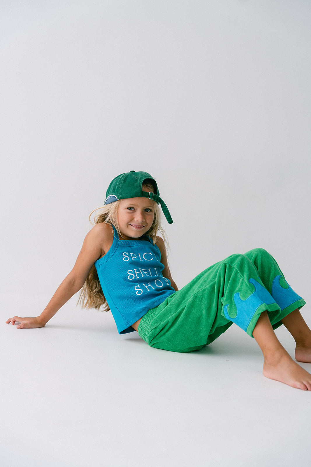 Spicy Dugong Kids Wavy Terry Pants Green
