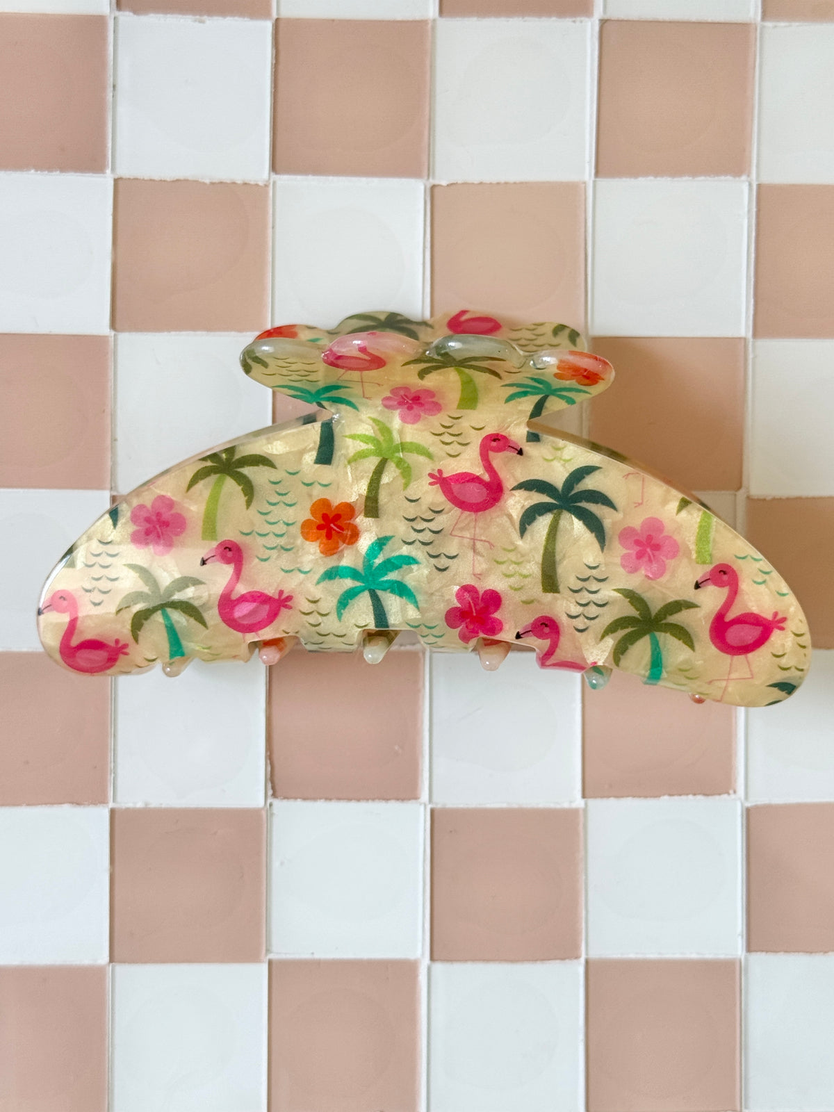 Hair Clip Claw Tropical Flamingo