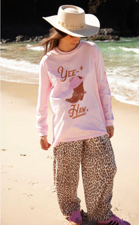 Yeehaw Long Sleeve Shirt Pink
