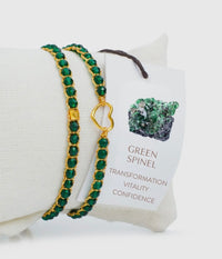 Kids Green Spinel Crystal Bracelet|Gold