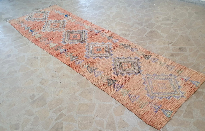 Moroccan Vintage Rug Runner  "Azteaka” 360 x 97