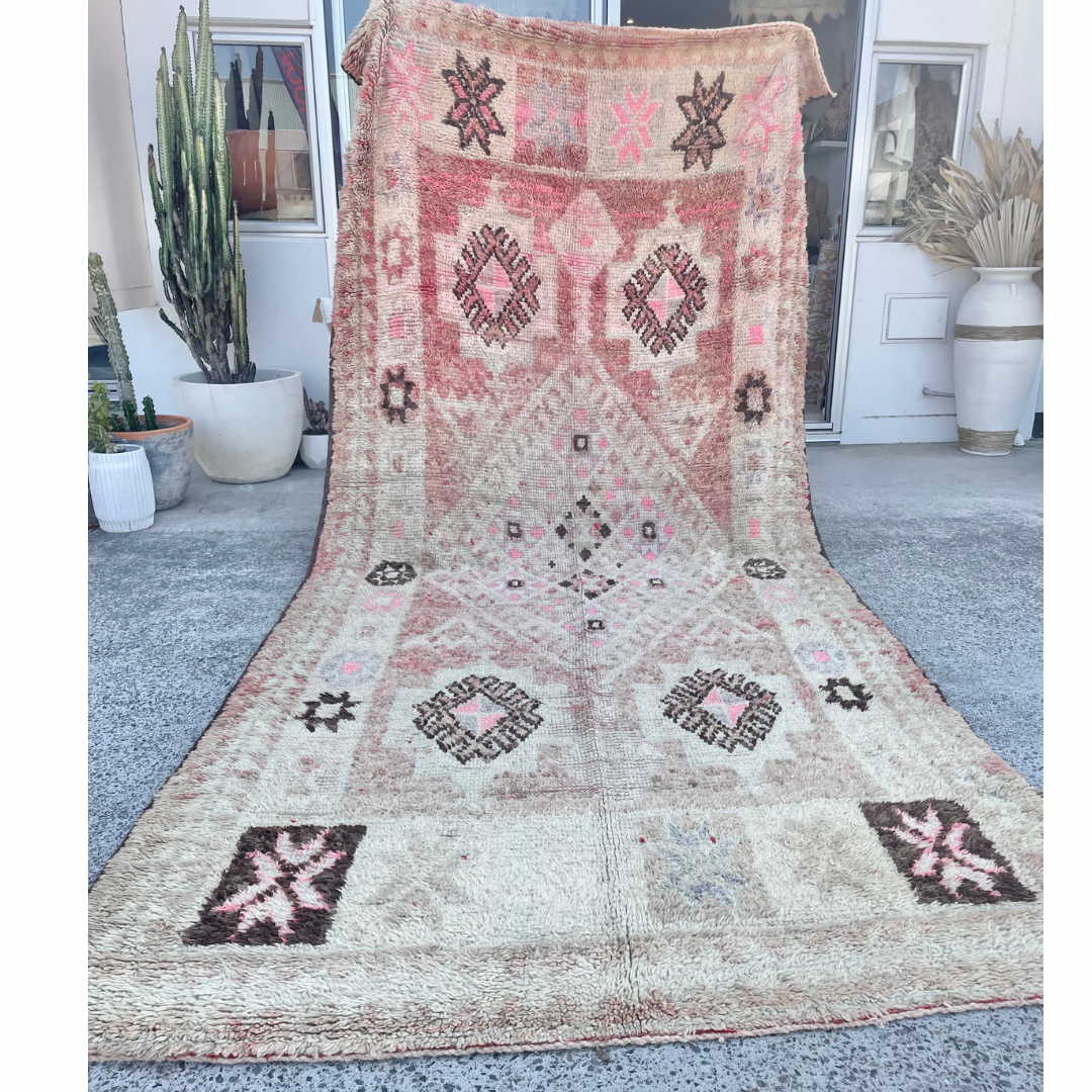 Moroccan Vintage Rug “Tigerlily” 383 x 175