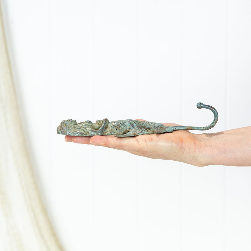 Brass Hook Mermaid with Crown aged