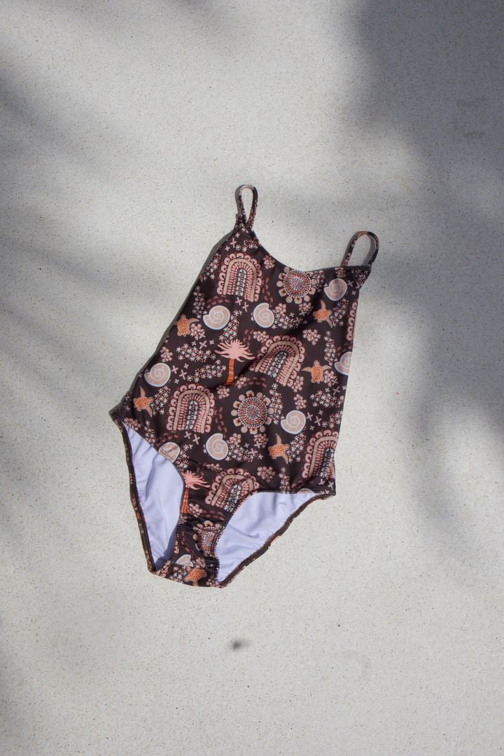 Salty Footprints Teens Swimwear - One Piece Chocolate